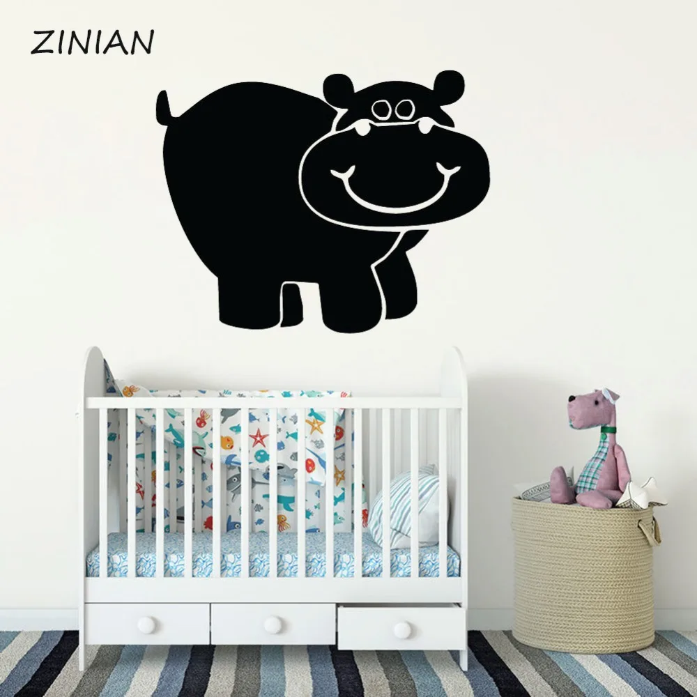 

Jungle Animal Vinyl Wall Stickers for Baby Nursery Hippo Wall Decal Kids Room Bedroom Home Decoration Cute Wallpaper Mural Z138