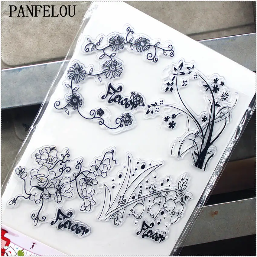 Прозрачные силиконовые каучуковые штампы PANFELOU 11 3*15 56 см для скрапбукинга