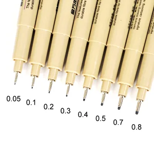 13 шт. пигментный лайнер Pigma Micron Ink Marker Pen 0,05, 0,1, 0,2, 0,3, 0,4, 0,5, 0,7, 0,8, разные наконечники, черный Fineliner ручка для эскизов
