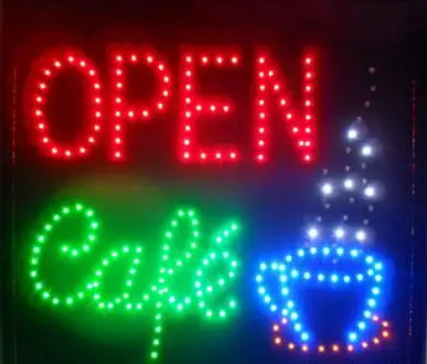 Анимированные светодиодный неоновый движения открытия вспышки табличка для