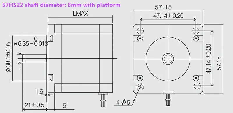 Leadshine одиночный вал NEMA23 57 мм 314ozin 2.2NM 18 50VDC 2 фазный недорогой CNC шаговый двигатель