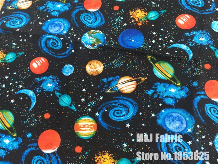 Ткань для шитья Galaxy Sci Fi Polar Lights Moon Universe Planet Star лоскутное шитье толстых четвертей