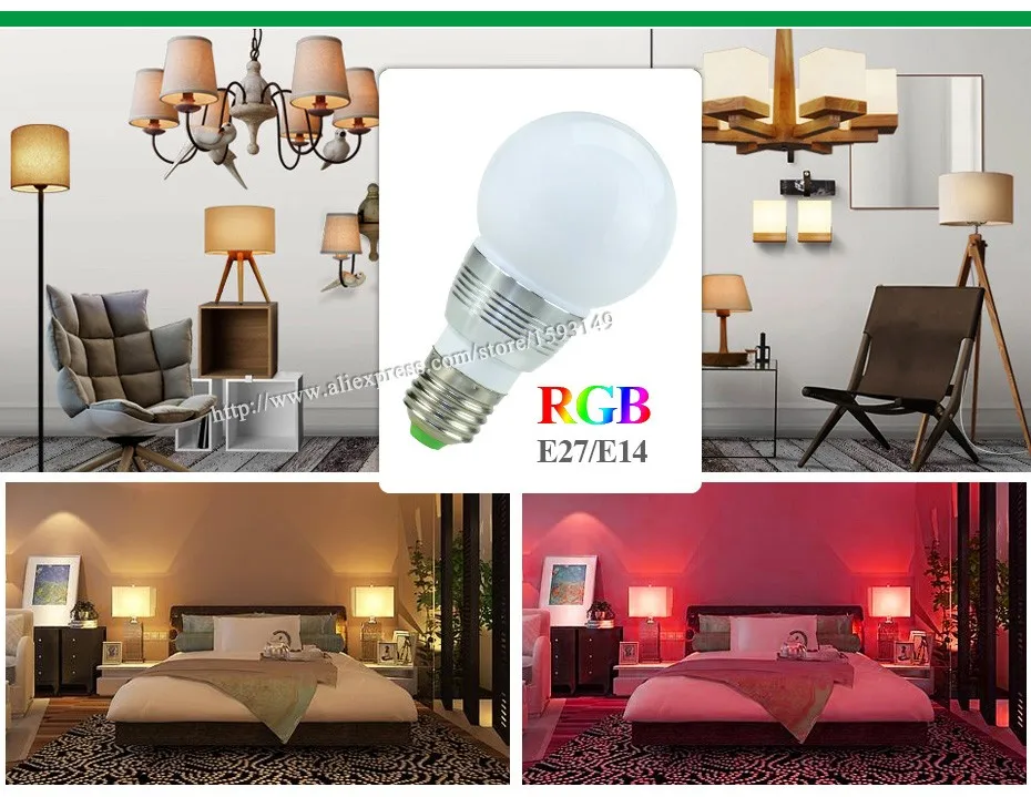 Высокое качество E27 E14 3 Вт RGB LED 16 Цвет изменение свете свечи лампы Spotlight лампы AC85-265V с Дистанционное управление