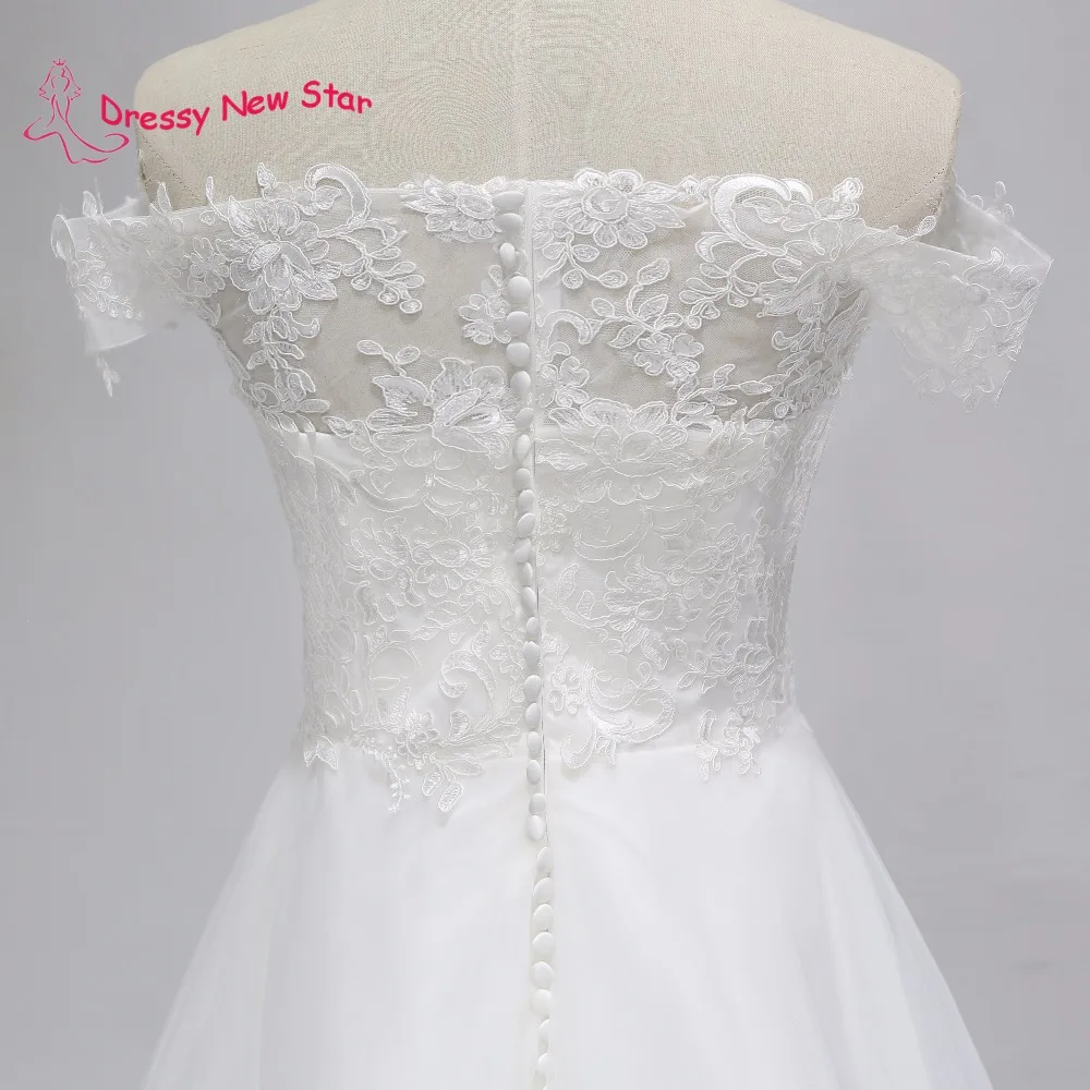 Лаконичный Кружева Свадебное Платье Аппликации Длина Пола Белый Line Светло