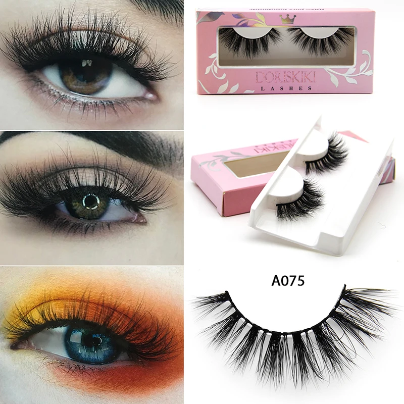 A075 3D норки ресницы Природный Длинные тонкими Поддельные долго Макияж lashes