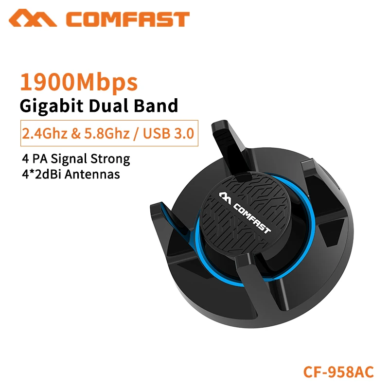 Внешние антенны Comfast высокой мощности 1900 Мбит/с 4*3 дБи беспроводной адаптер