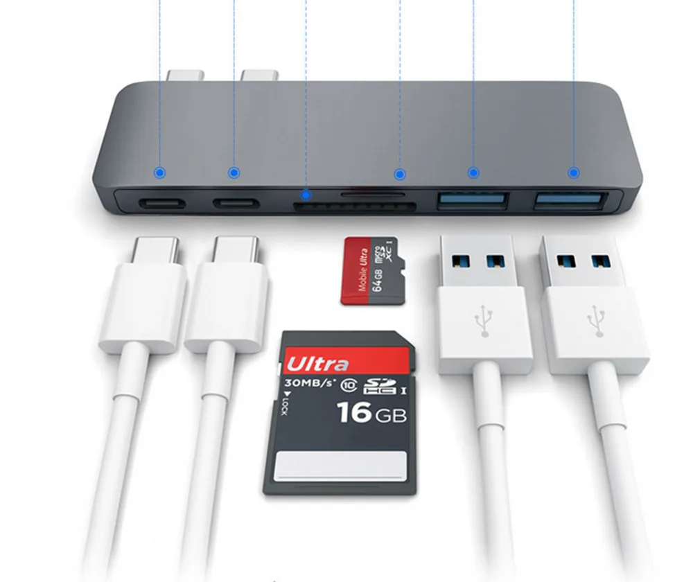 Тип C для SD/TF Card Reader/Splitter Расширение USB HUB читатель|Адаптеры Type-C| |