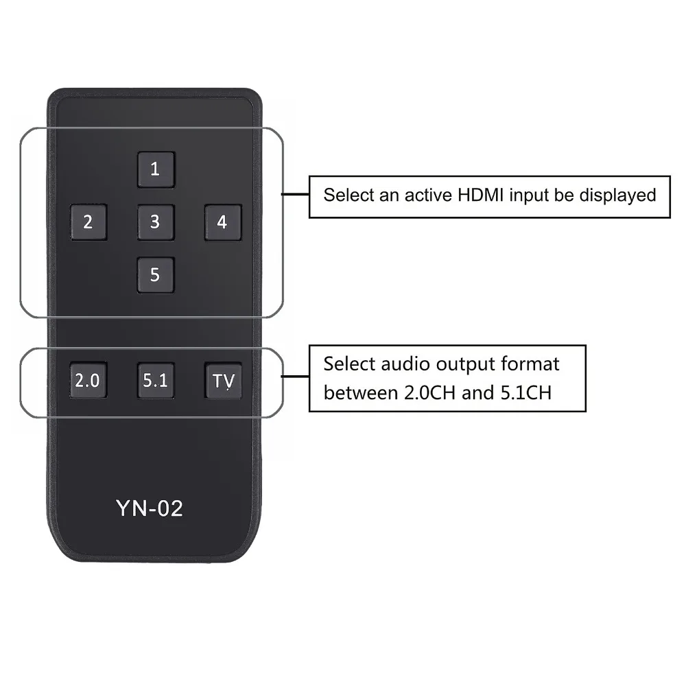 Prozor HDMI совместимый переключатель 5x1 аудио экстрактор конвертер с пультом