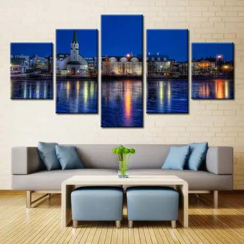 5 шт. Холст Живопись Спрей Пейзаж Плакат Рейкьявик лучший из Рейкьявика