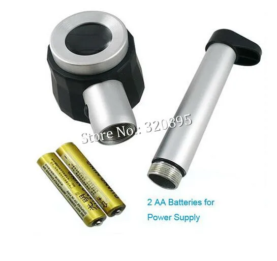 Увеличительное стекло с металлической ручкой и светодиодной подсветильник