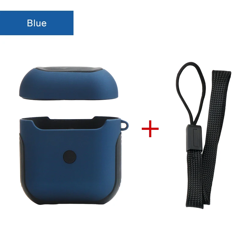 IKSNAIL чехол для наушников для Apple AirPods 2 силиконовый чехол беспроводные Bluetooth наушники Air Pods Чехол защитный для AirPod чехол - Цвет: Dark blue
