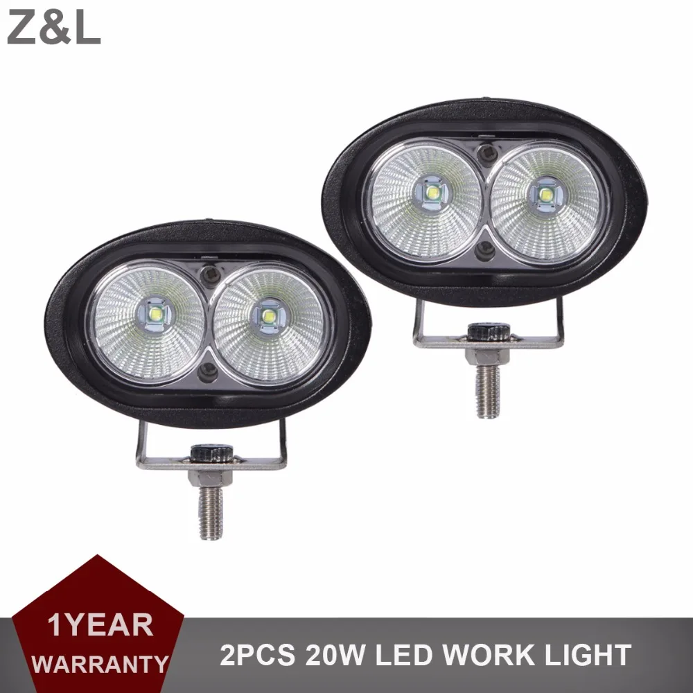 

Z&L 2pcs 20W Oval LED Work Light Offroad Fog Lamp Car Auto Truck ATV Motorcycle Trailer Bicycle 4WD 4x4 12v 24v Driving Headlamp