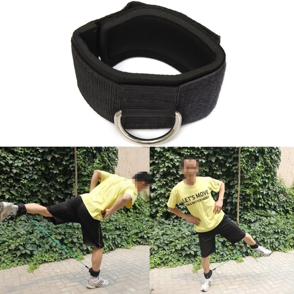 

New Fitness Gym Ankle Strap D-ring Thigh Leg Pulley Lifting Cable Exercise Attachment Padded Black