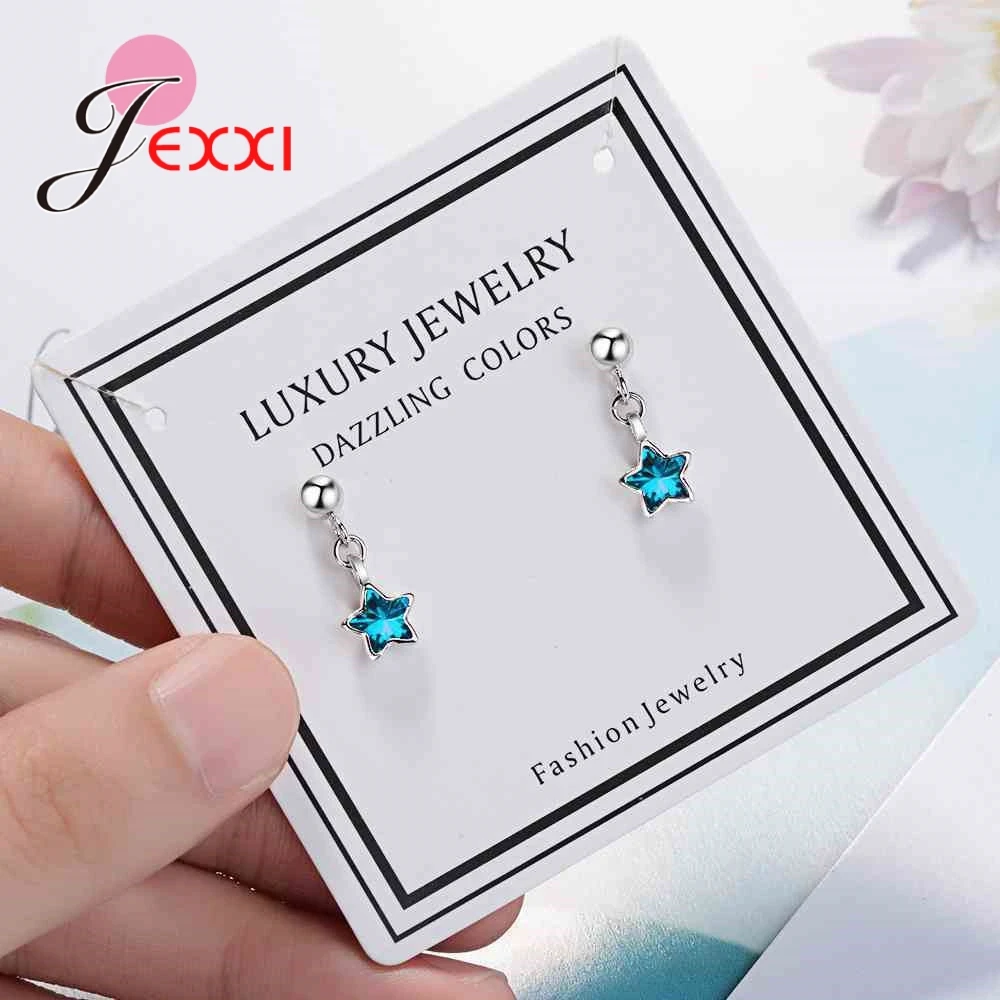 Женские серьги из серебра 925 пробы с австрийскими кристаллами|Серьги-подвески| |