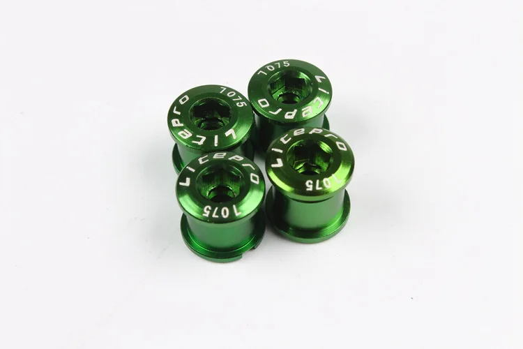 green single chain 5 шт. велосипедная кривошипная цепь болт колеса 7 цветов для Brompton складной велосипедный шатун винт BMX MTB цепное кольцо болты - Цвет: green single chain