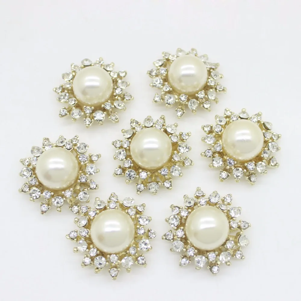 10 шт. круглые металлические пуговицы с жемчугом 28 мм|round metal buttons|rhinestone pearl buttonspearl