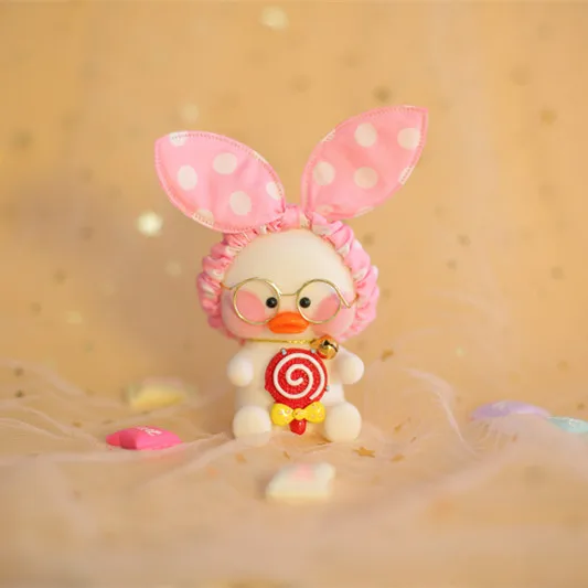 8 см Kawaii LaLafanfan кафе подвеска с форме утки брелок мультфильм милый утка автомобиль Декор животные куклы девочка игрушки подарок на день рождения для детей - Цвет: Фиолетовый