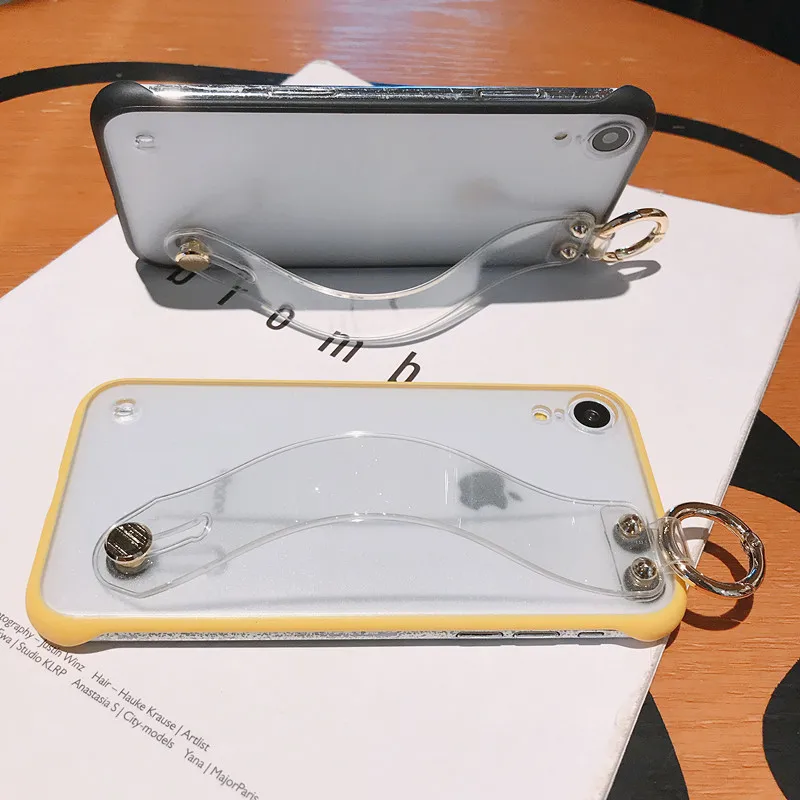 Милый матовый чехол подставка для iPhone 6 6s 7 8 plus XS Max XR с ручным держателем мягкий