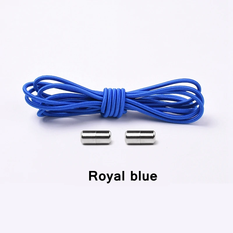 Royal blue 1 пара, 25 цветов, эластичные шнурки для обуви, без завязок, шнурки для детей, взрослых, унисекс, кроссовки, шнурки, быстро тянутся, шнурки с металлическим замком - Цвет: Royal blue