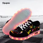 Кроссовки Детские 7ipupas, светящиеся, 11 цветов, с usb-зарядкой, унисекс, для мальчиков и девочек, с граффити, со светодиодной подсветкой, туфли со светодиодной подсветкой
