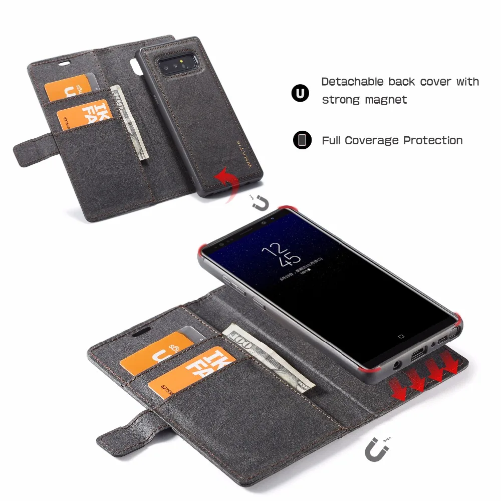 Роскошные Книга Стиль Флип кожаный чехол для samsung Galaxy Note 8 бумажник держатель карт