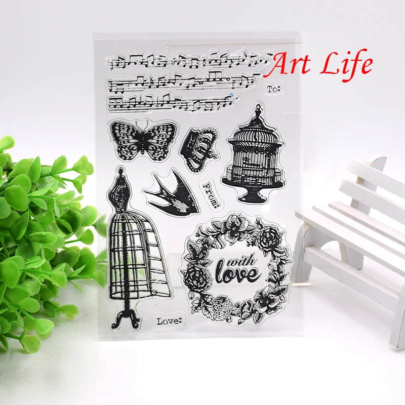 Прозрачный силиконовый штамп для скрапбукинга изготовления открыток | Дом и сад