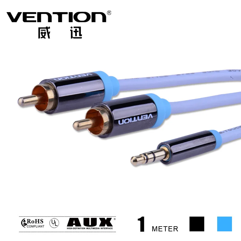 Vention 3 5 мм RCA аудио кабель Jack к 2 Aux для домашнего кинотеатра DVD VCD iPhone наушники hifi rca 1
