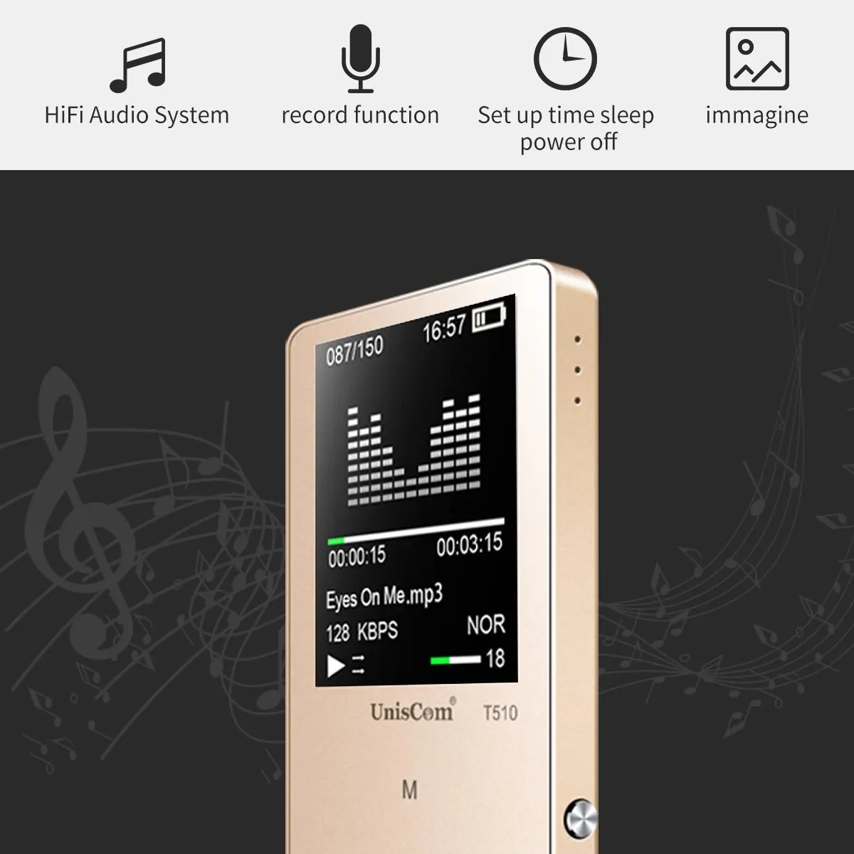 Новый металлический Bluetooth спортивный MP3-плеер портативный аудио 8 Гб со