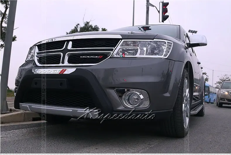 Car Styling Stickers ABS Plastic Chromed Front Fog Light Lamp Cover Trim For Dodge Journey/Jcuv 2009-2014 | Автомобили и