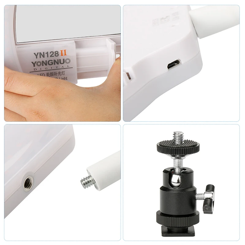 YONGNUO YN128 II фотографии СВЕТОДИОДНЫЙ Кольцо света с зеркалом для макияжа биколор