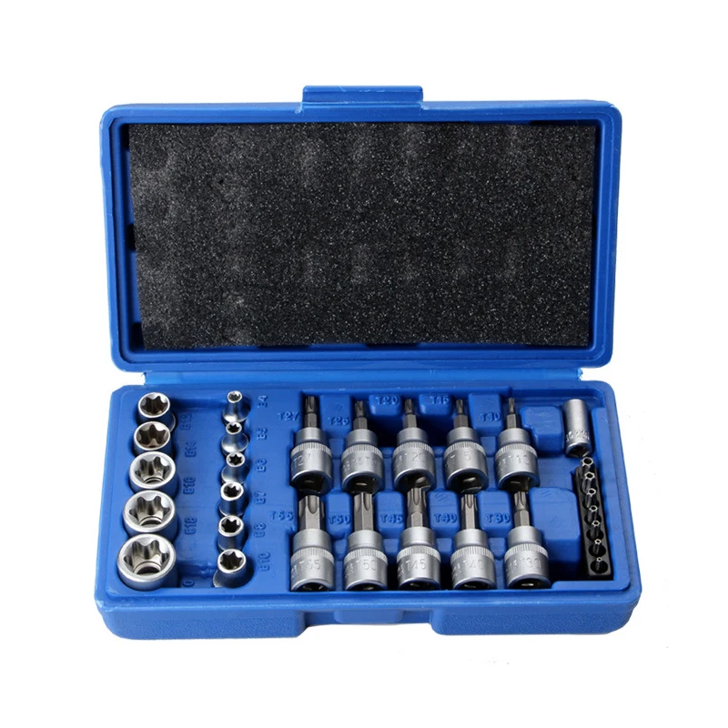 29PC Torx Socket Set of Tool Female Male E & T Sockets Kit in a Case Mechanics Enginner Repair Tools | Инструменты