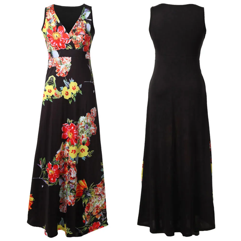 Женское платье макси в стиле бохо JAYCOSIN длинное коктейльное с цветочным принтом