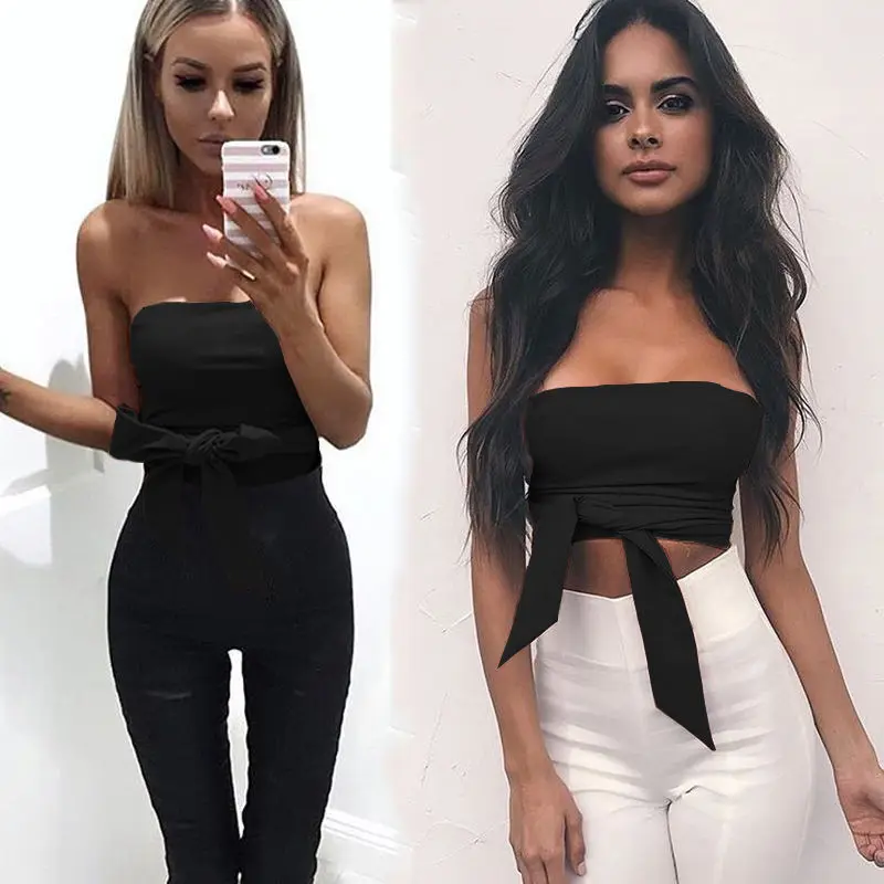 Кроп топ женский с открытыми плечами пикантная Повседневная однотонная