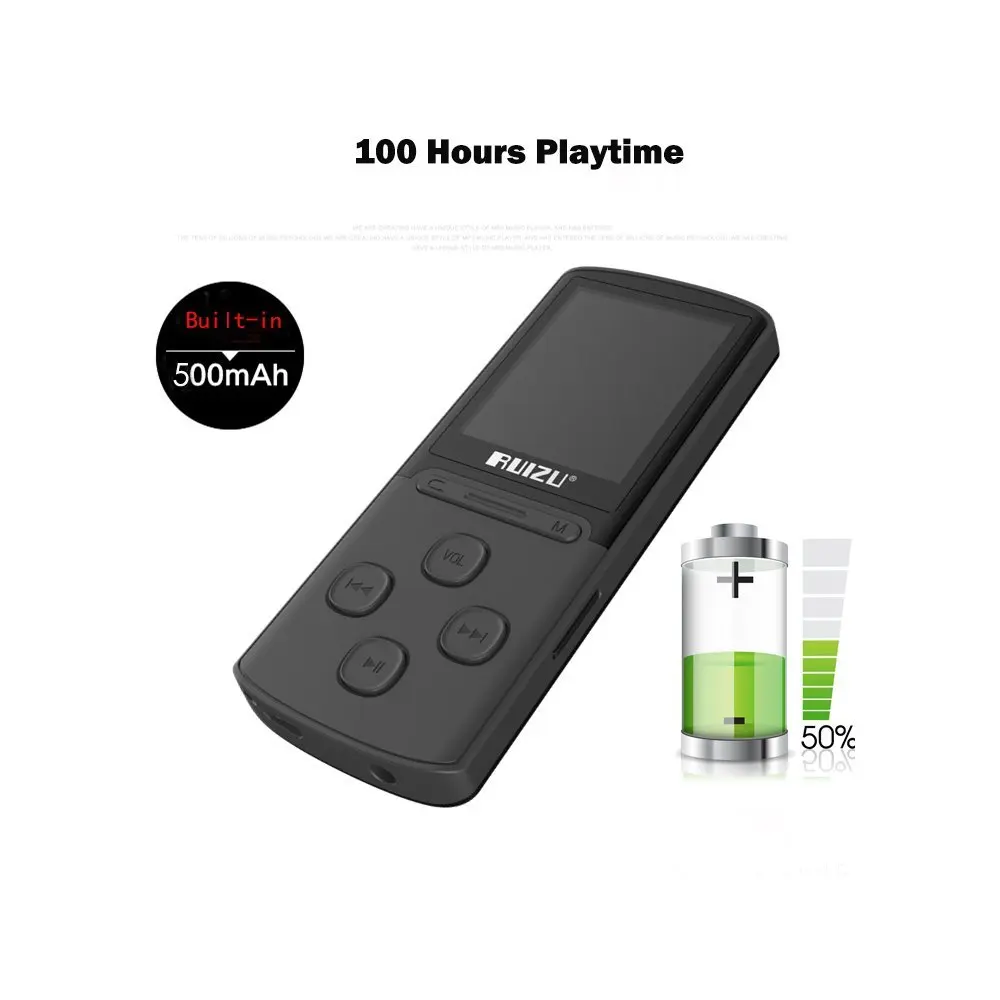 Музыкальный плеер ruidu X11, MP3, Hi-Fi, 1,8 дюймов, 8G, 16G, высокое качество, без потерь, звукозапись, FM радио, спортивный, 64 ГБ, Micro SD карта