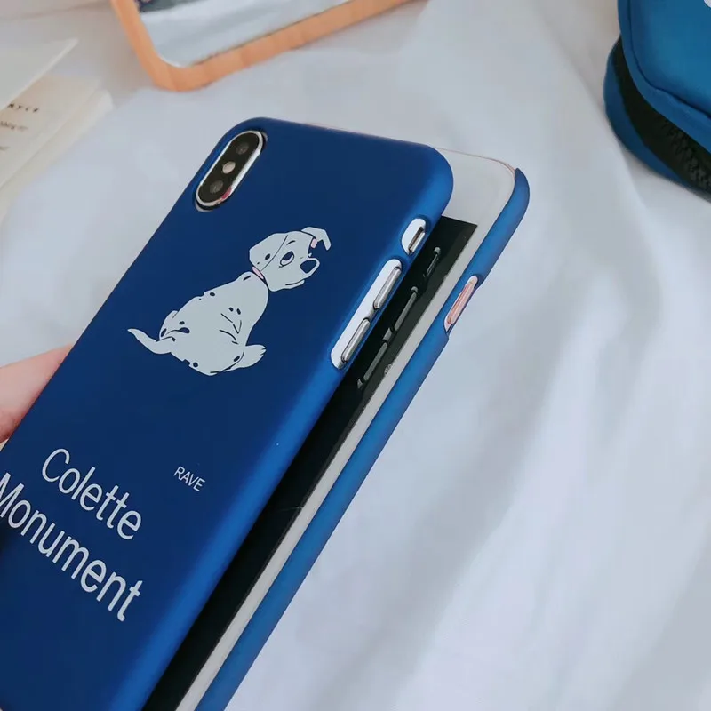 Милая пятнистая собака Телефон чехол для iPhone 6 6s 7 8 Plus X XS Max XR милый животное синий