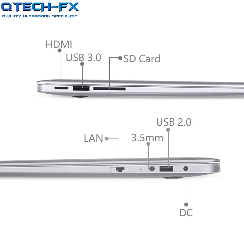 14" Laptop 8GB RAM SSD 256GB 512GB Fast CPU Intel 4 Cores Windows 10 Business UItraBook Airbook Arabic Spanish Russian Keyboard