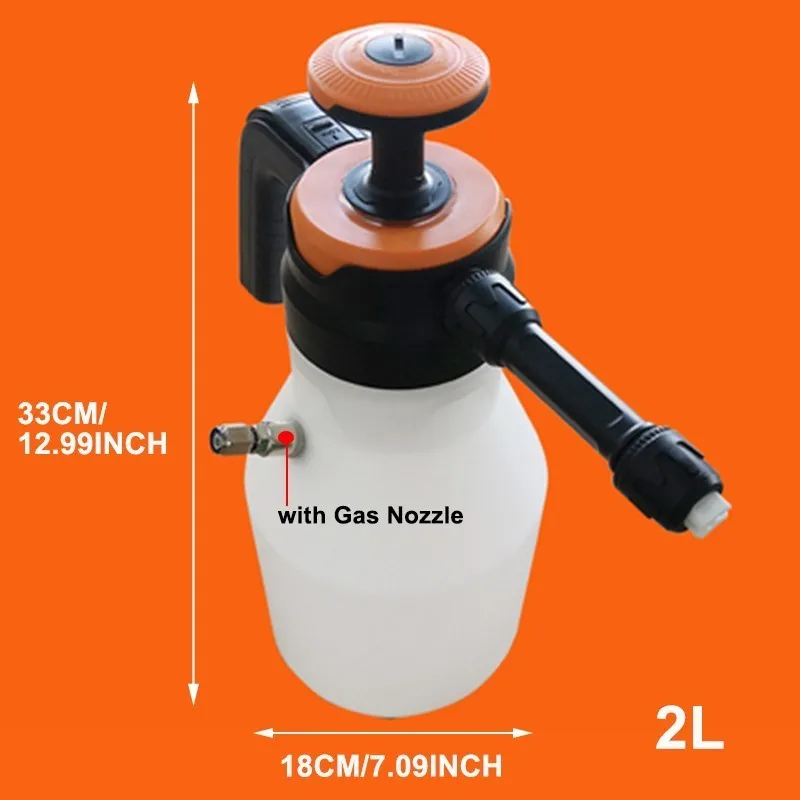 2L with Gas Nozzle 2L Foam Sprayer Pressure Pump Car Wash Watering Can Foam Nozzle For Home Window Cleaning Tools - Цвет: 2L with Gas Nozzle
