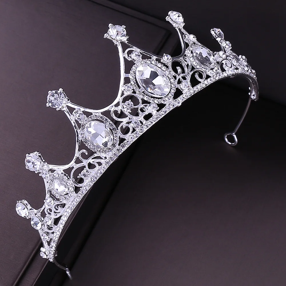 Vintage Green Crystal Tiaras Crowns for Women Girls Bride Tiara Headpieces Veil Wedding Hair Accessories | Украшения и аксессуары