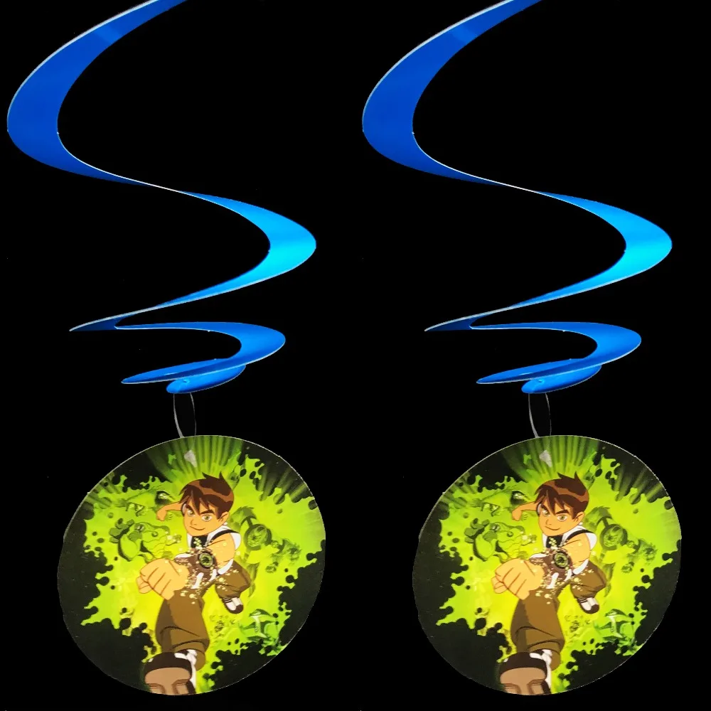 Ben 10 Потолочные Подвесные декоративные завитки Ben 10 тематическая вечеринка на день рождения украшения для вечеринок своими руками Ben 10 потолочные вихревые