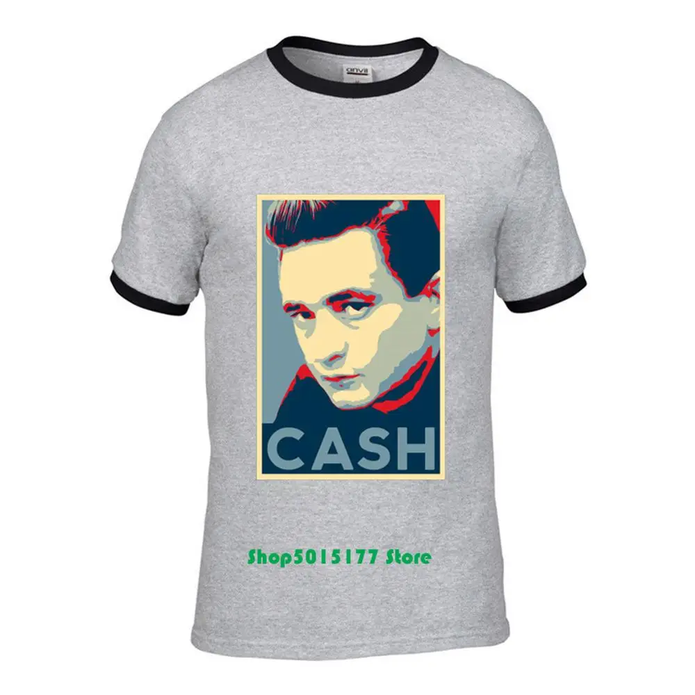 Мужская футболка с надписью Jonny Cash Hope In Black удобная из 100% хлопка повседневные