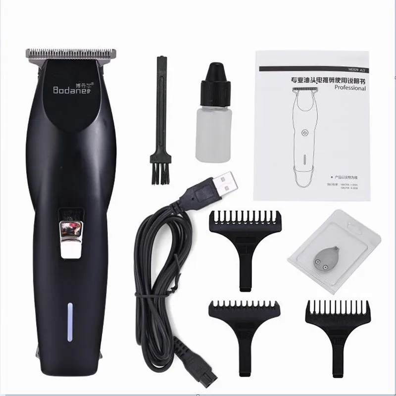 black hair trimmer Электрический USB зарядное устройство резьба масляная голова стрижка машина T Blade Slimline контур триммер для волос Парикмахерская Машинка для стрижки - Цвет: black hair trimmer