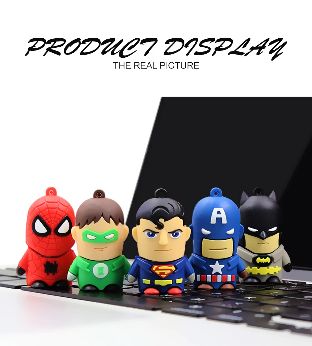 Забавный герой 128 ГБ USB флеш-накопитель super man Pendrive 4 ГБ 8 ГБ 16 ГБ флеш-накопитель Игрушка USB Флешка 32 Гб 64 Гб мини-usb-ключ memoria Stick