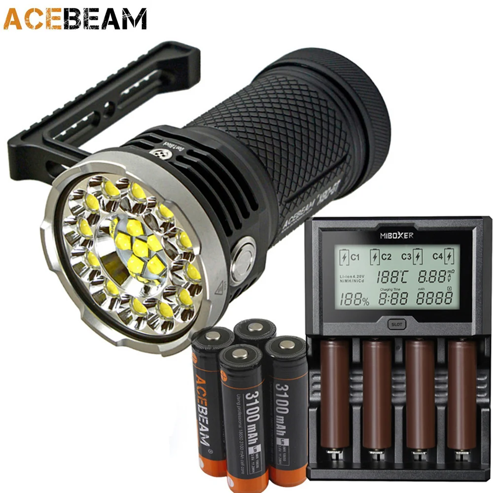 Acebeam X80GT фонарик комплект 18 * CREE XHP50.2 Макс 32500 люмен луч бросать 369 м с 4 IMR 3100 мАч