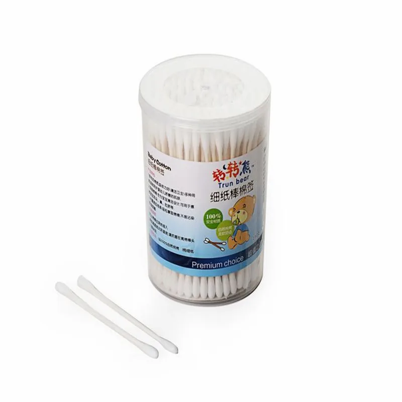 Высококачественные тонкие ватные тампоны для младенцев 100% хлопок ушей носа