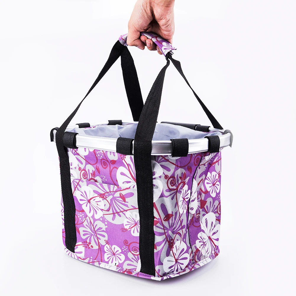 

Bicycle Basket High-grade MTB Bike Basket Aluminum Frame Folding Quick Release Separation Design Multiple Colors Shopping Pocket