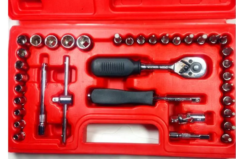 

47pcs 1/4" slotted cross pozi hex bits metric socket combination tool kit bike motor household repair tool