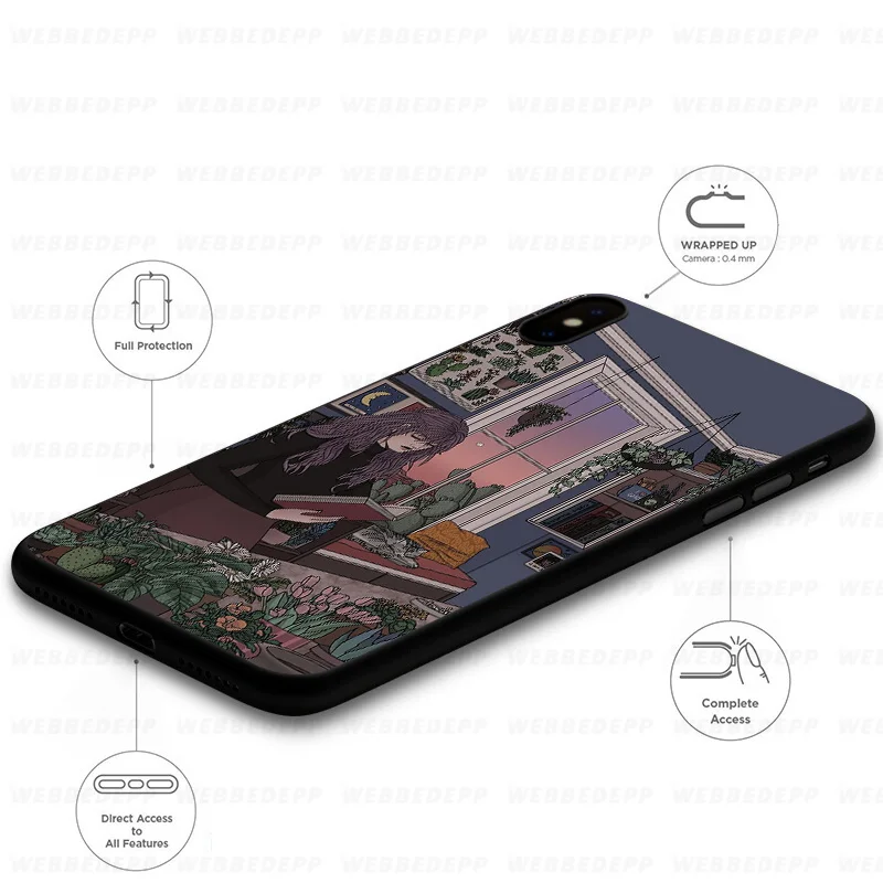 WEBBEDEPP Amidst Silence Anime Soft Silicone Case for iPhone 11 Pro Xr Xs Max X or 10 8 7 6 6S Plus 5 5S SE |