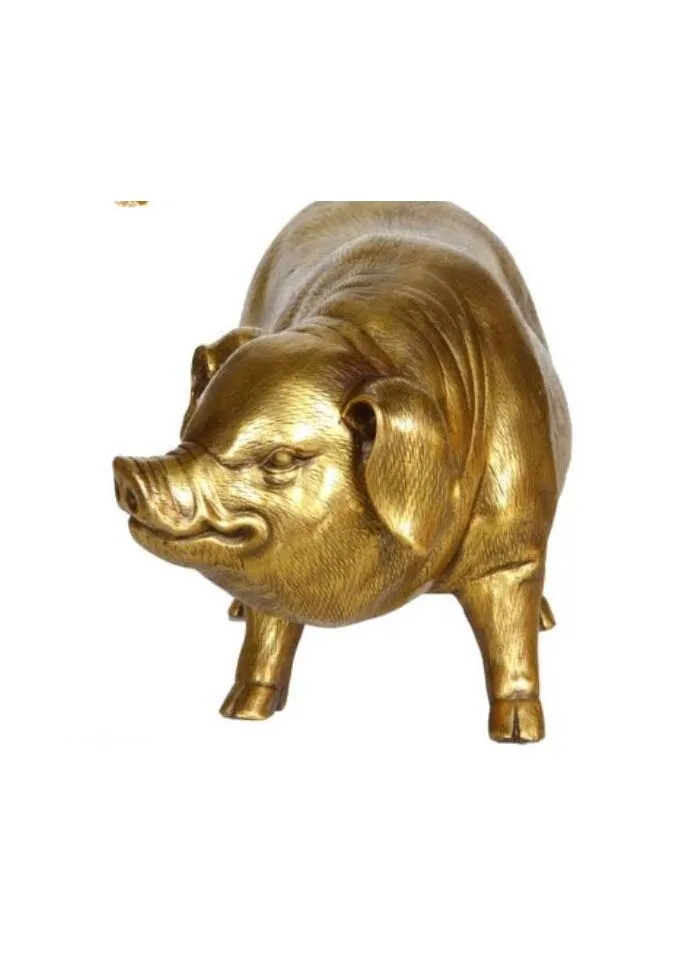 Китайская Классическая Народная медная Бронзовая статуя зодиака год свиньи СОУ