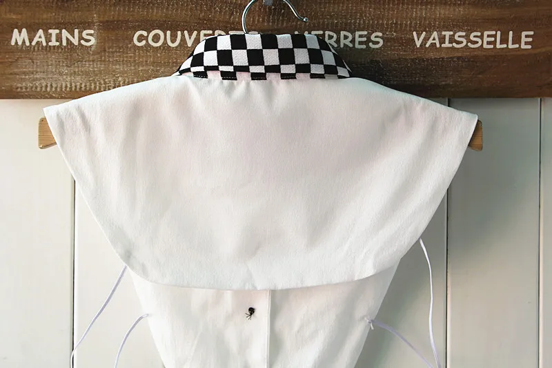 Новинка 2017 Однотонная рубашка с ложным воротником белая и черная блузка