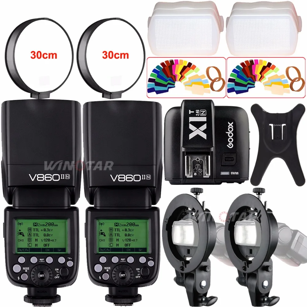 Вспышка Godox V860II TTL Speedlite GN60 HSS 1/8000s с литий ионной батареей и фотовспышкой для Canon Nikon